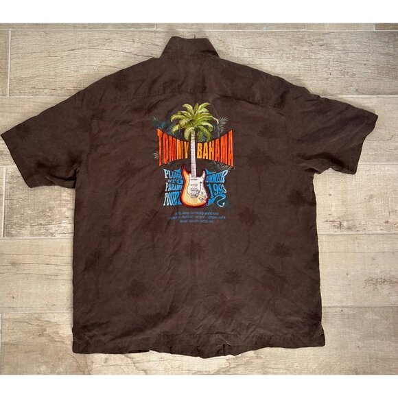 Tommy Bahama Men's Silk Button Down Shirt XXL Brown Plugged Into Paradise - Picture 12 of 12